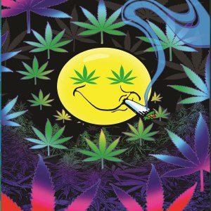 Happy Weed Queen Sized Plush Blanket
