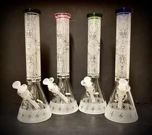 15" Cheech Glass Sandblasted Beaker