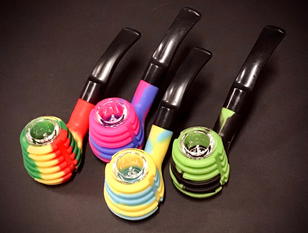 Silicone Ribbed Sherlock Pipe