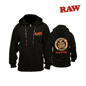 RAW Zipper Hoodie-Black