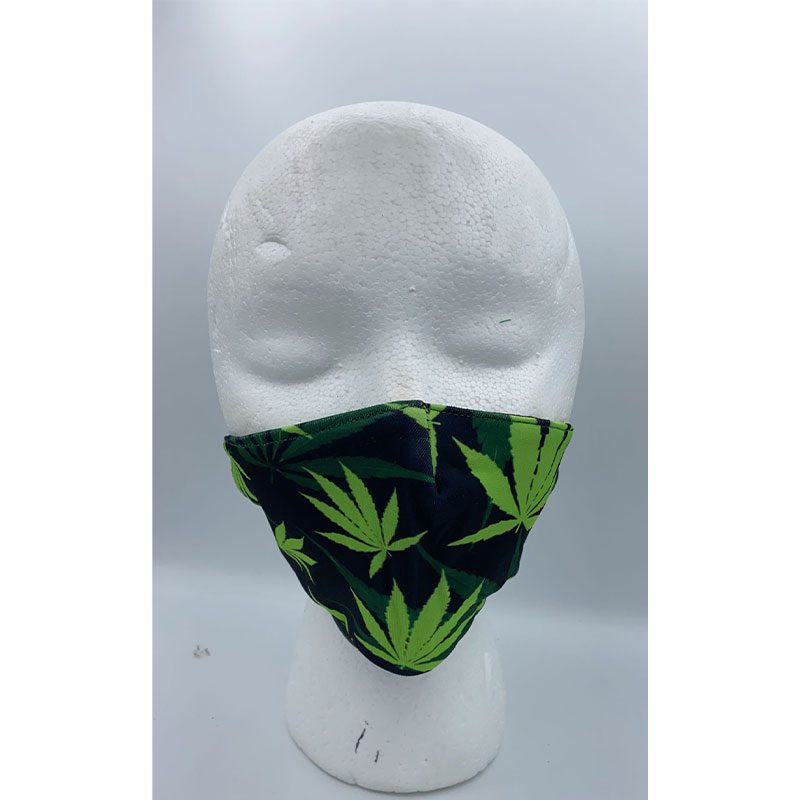 3 Layer Jersey Knit Cloth Face Mask – Leaf Black